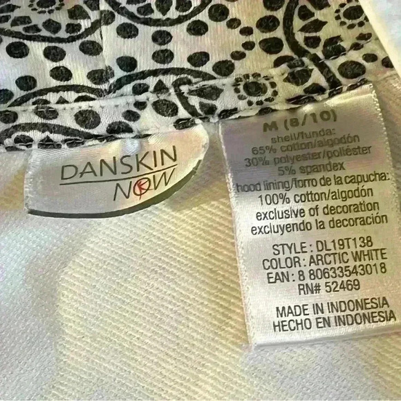 Danskin Now Womens Size M (8/10) White Full Zip Run Walk Sweatshirt Hoodie - Picture 3 of 8